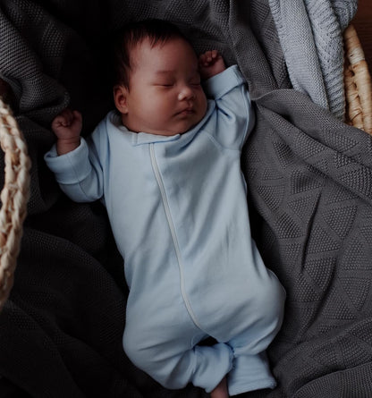 Organic Cotton Baby Boy Girl Zip up Sleep 'N Play Pjs, Footless, Long Sleeve