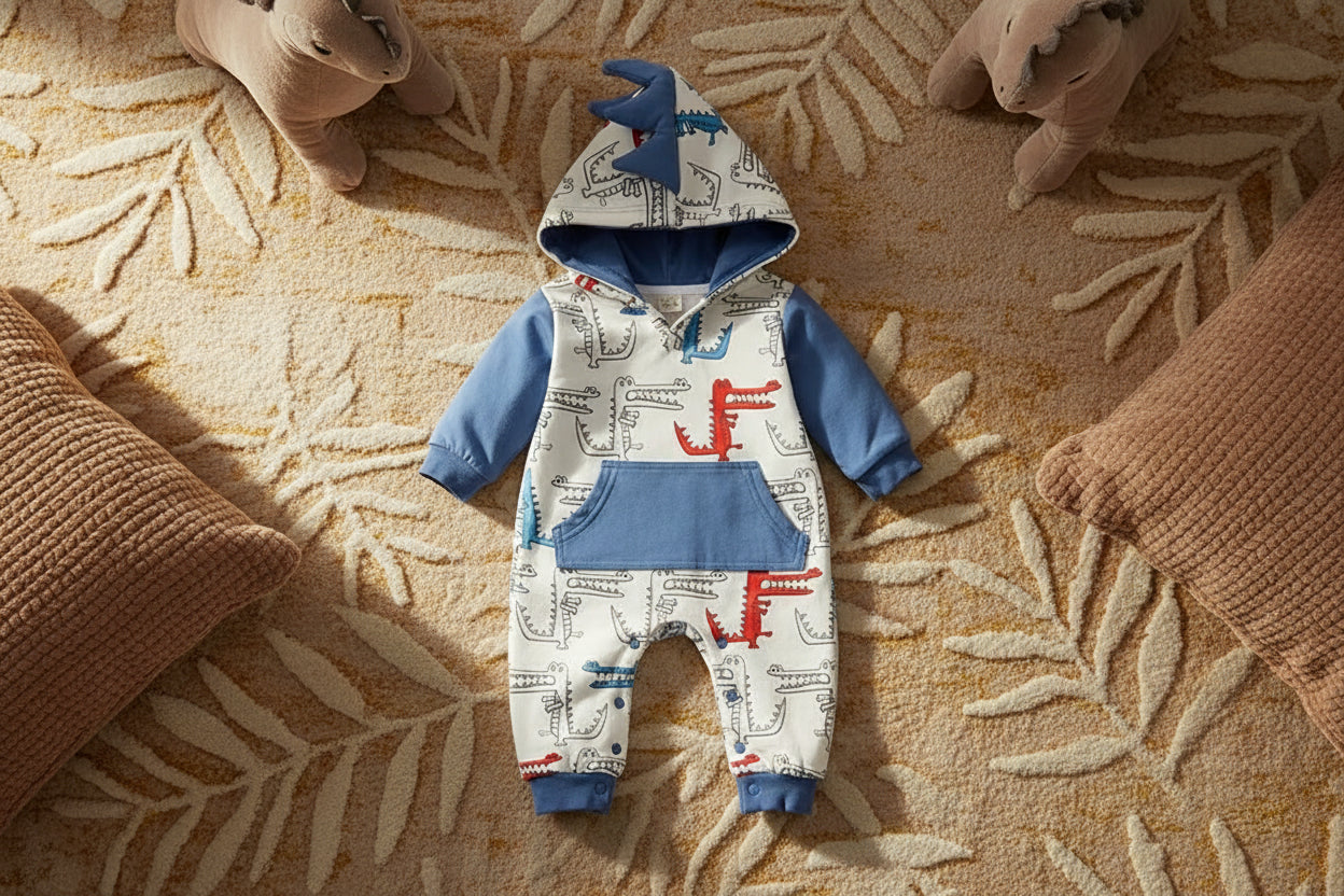 Newborn Baby Boys Clothes Autumn Baby Boys Clothing Tracksuit Dinosaur Modeling Cartoon Baby Rompers Baby Girls Jumpsuit
