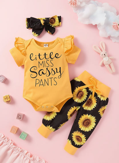 Newborn Baby Girl Clothes Infant Ruffle Romper Pants Set Summer Outfits Cute Baby Clothes for Girls